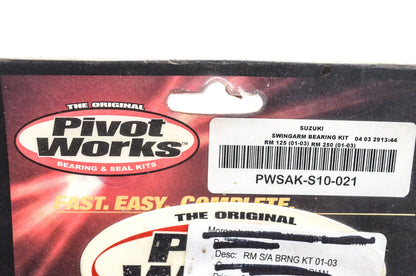 Pivot Works PWSAK-S10-021 Swingarm Bearing Kit NOS