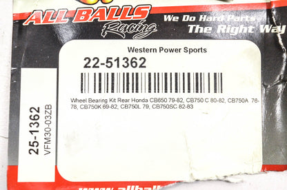 All Balls 22-51362, 25-1362 Rear Wheel Bearing Kit NOS