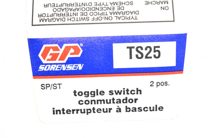 GP Sorensen TS25 Toggle Switch Kit NOS
