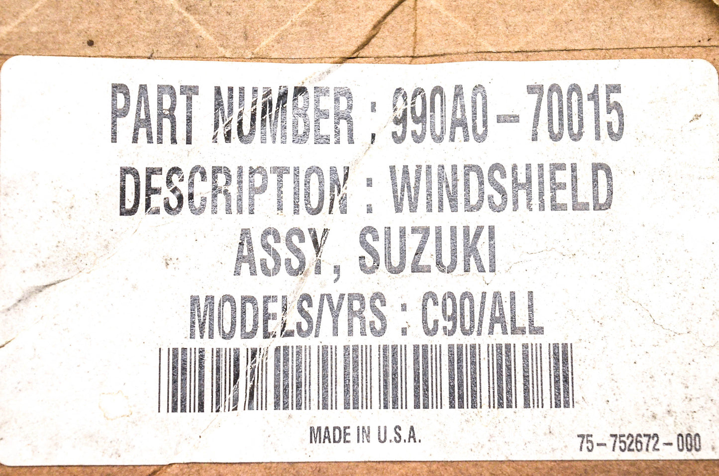New OEM Suzuki 990A0-70015 Windscreen Assembly Kit NOS