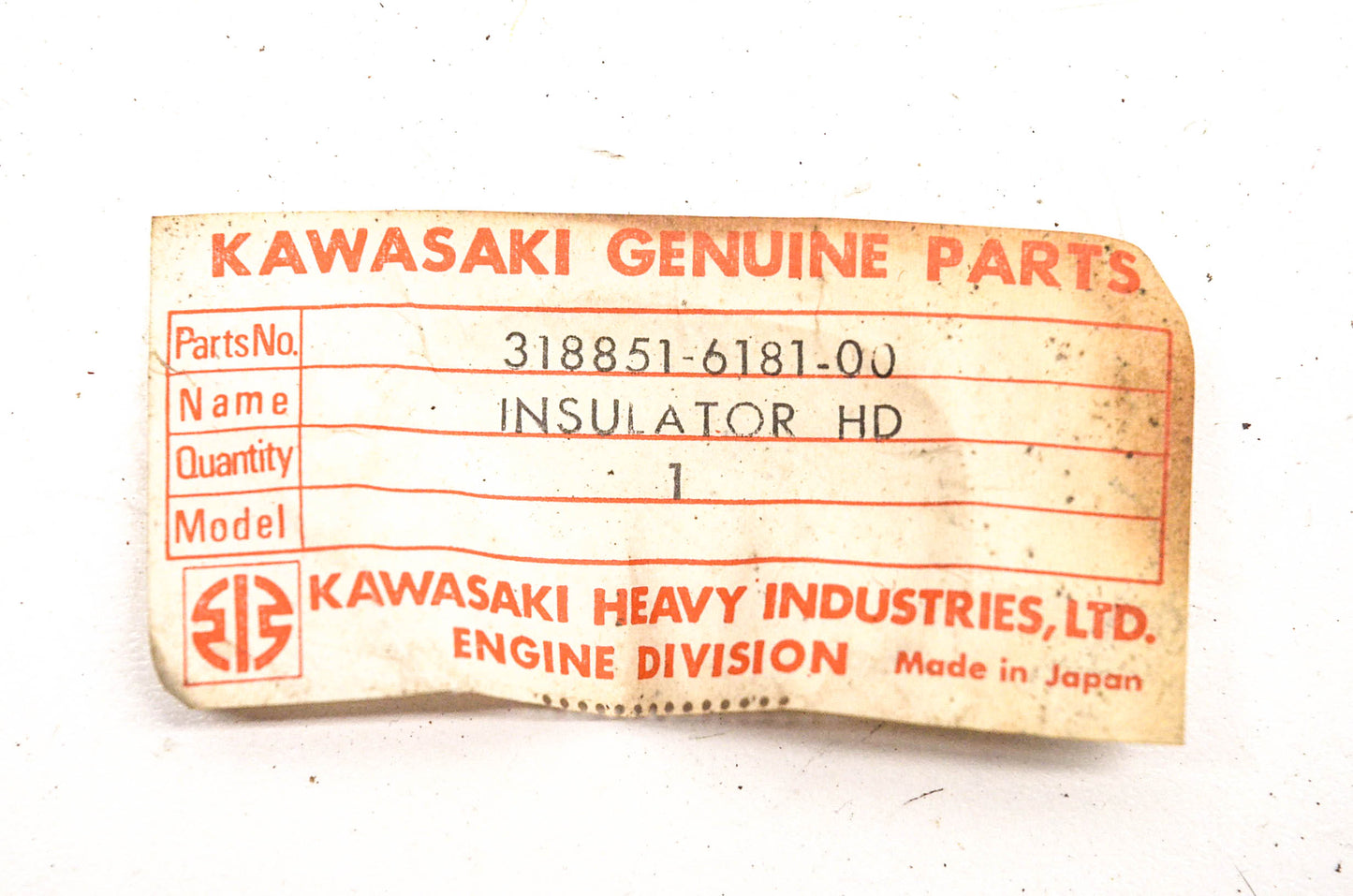 New OEM Kawasaki 318851-6181-00 Carburetor Insulator NOS