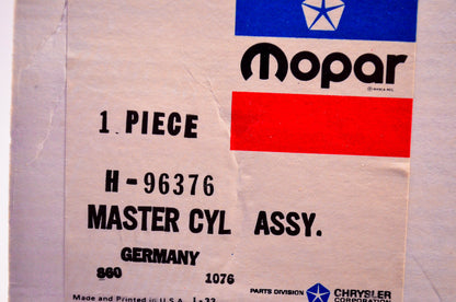 Mopar H96376 Master Brake Cylinder Assembly NOS