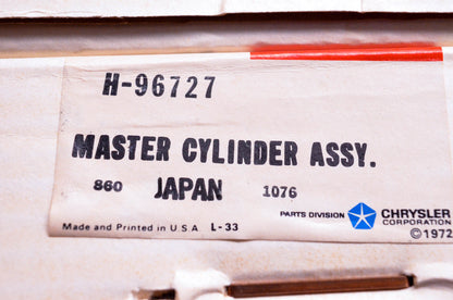 Mopar H96727, H-96727 Master Cylinder Assembly NOS