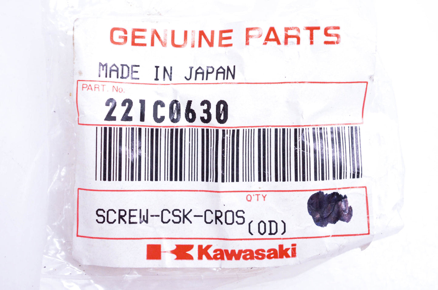 New OEM Kawasaki 221C0630 Screw 6x30 NOS