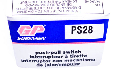 GP Sorensen PS28, PS-28 Push Pull Switch NOS