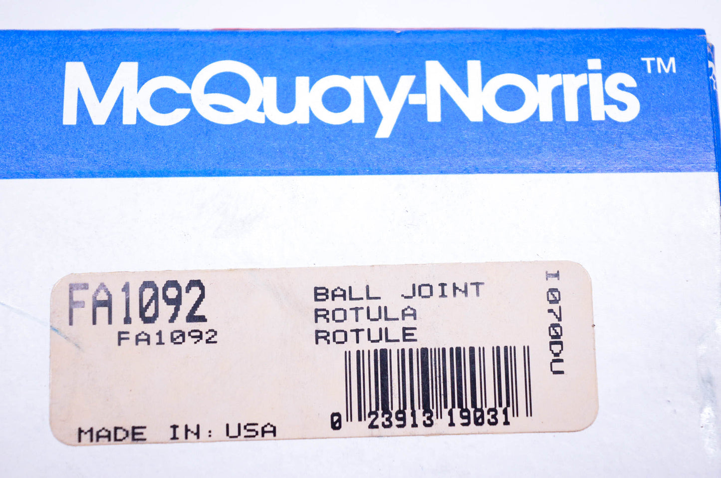 McQuay-Norris FA1092 Ball Joint Kit NOS