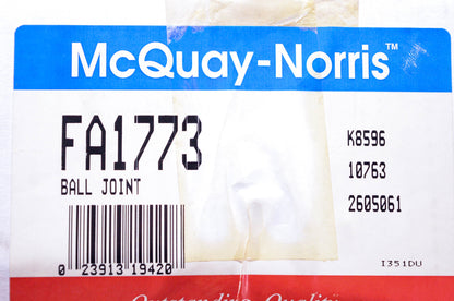 McQuay-Norris FA1773, K8596, 10763 Front Upper Left Suspension Arm & Ball Joint Kit NOS