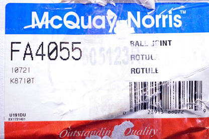 McQuay-Norris FA4055, 10721, K8710T Front Right Upper Suspension Arm & Ball Joint Kit NOS
