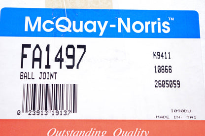 McQuay-Norris FA1497, K9411, 10868 Front Right Lower Suspension Arm & Ball Joint NOS