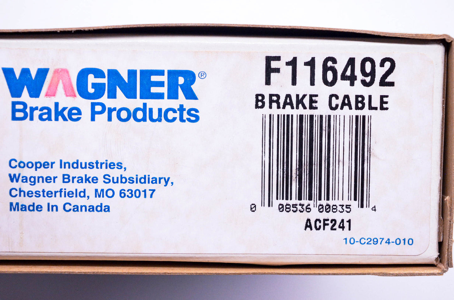 Wagner F116492 Brake Cable NOS