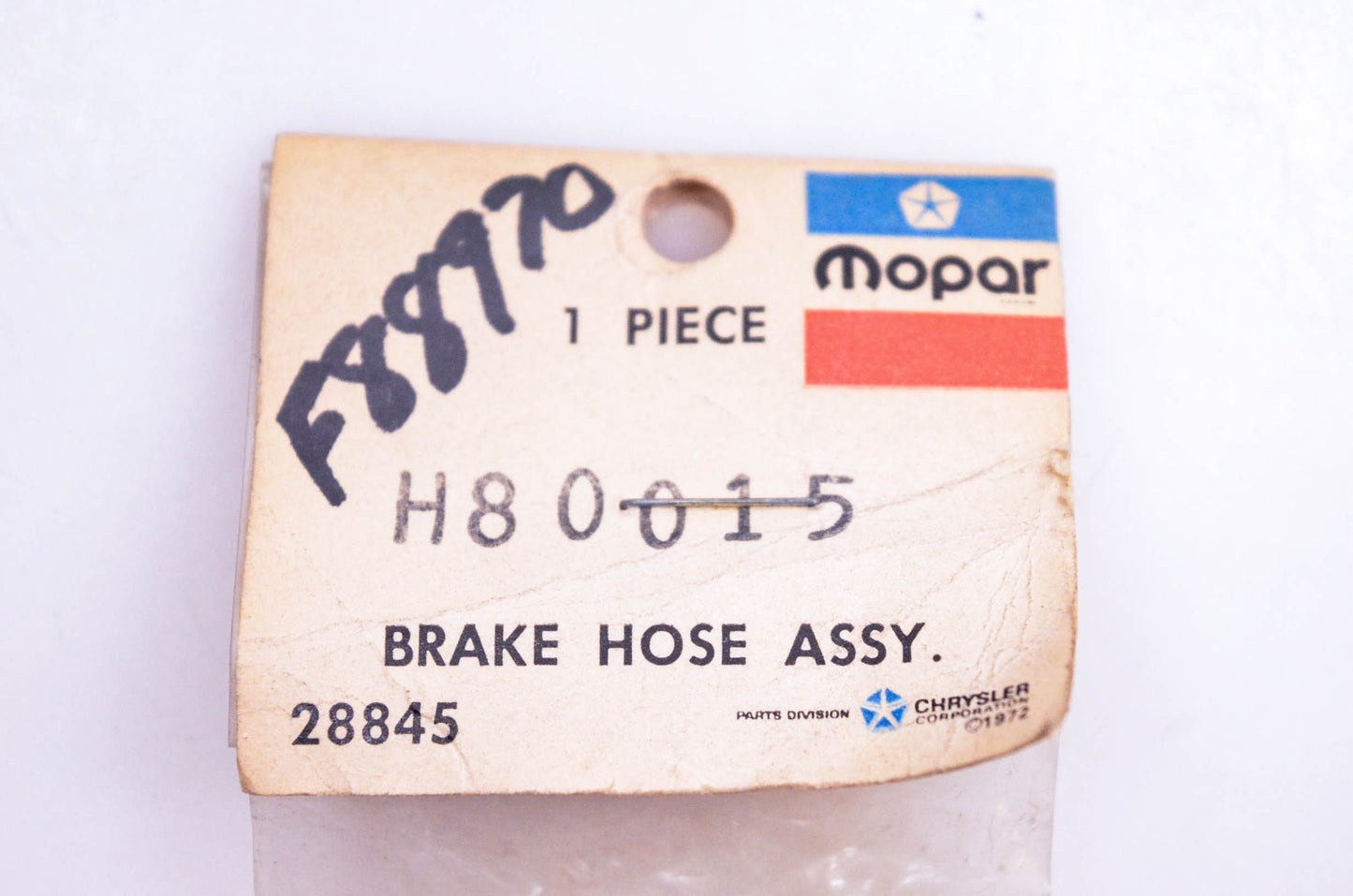 Mopar H80015, F88970, SP5225 Brake Hose NOS