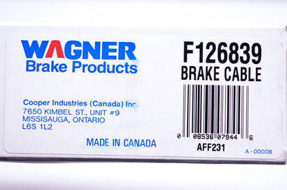 Wagner F126839 Brake Cable NOS