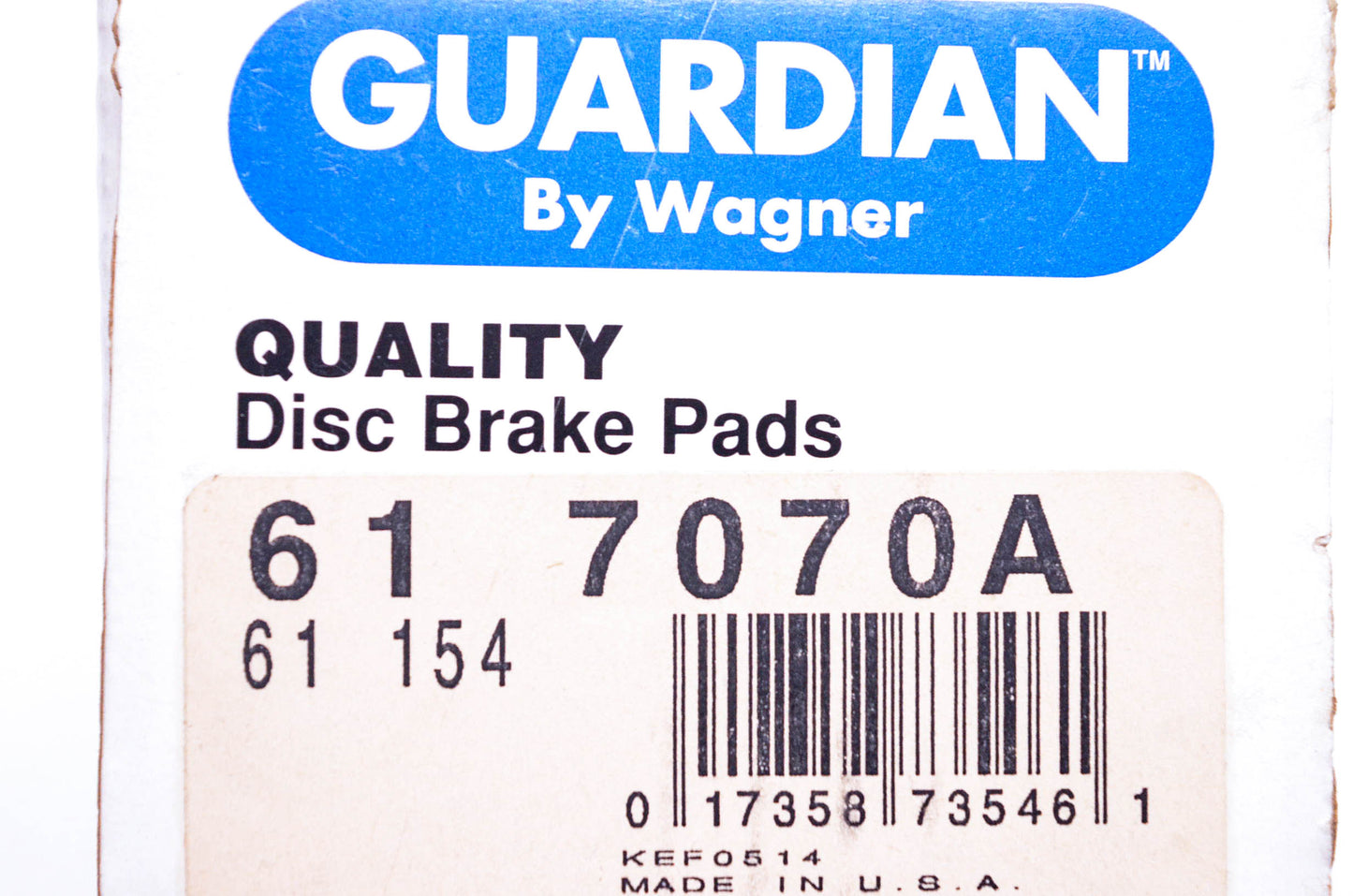 Wagner 61-707A, 61-154 Disc Brake Pad Kit NOS
