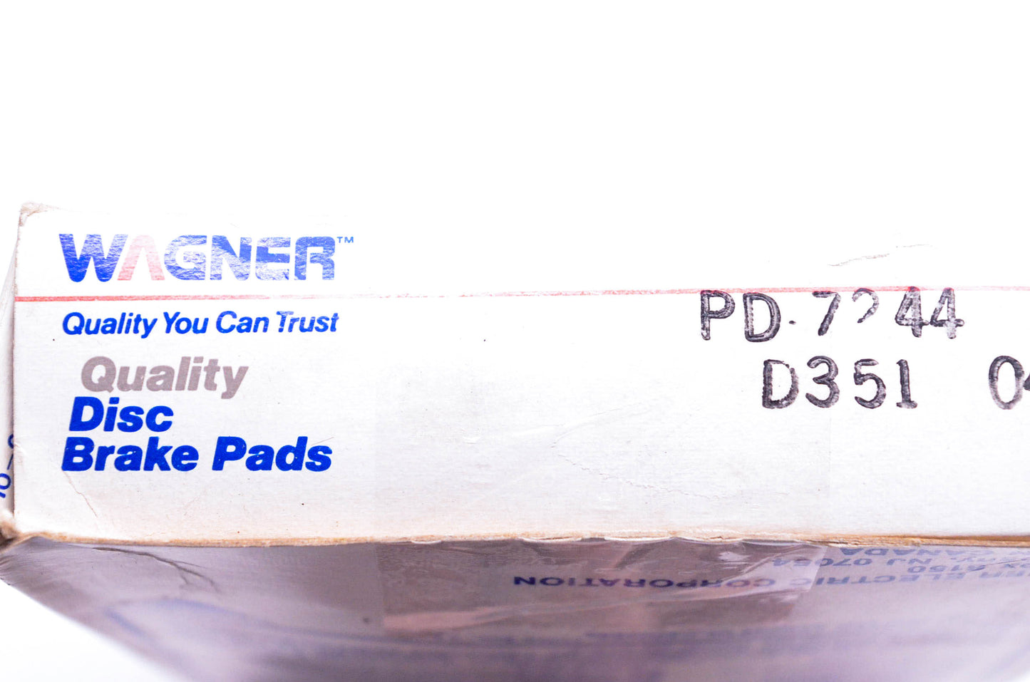 Wagner PD-7244 D-351 Disc Brake Pad Kit NOS