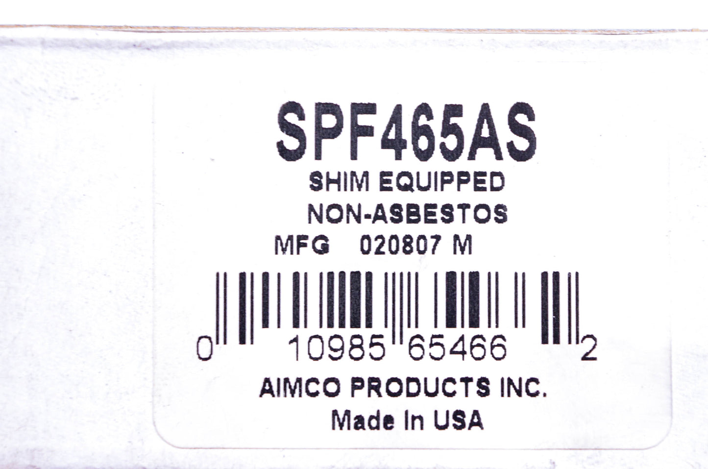 Aimco SPF465AS Disc Brake Pad Kit NOS