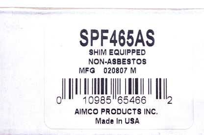 Aimco SPF465AS Disc Brake Pad Kit NOS