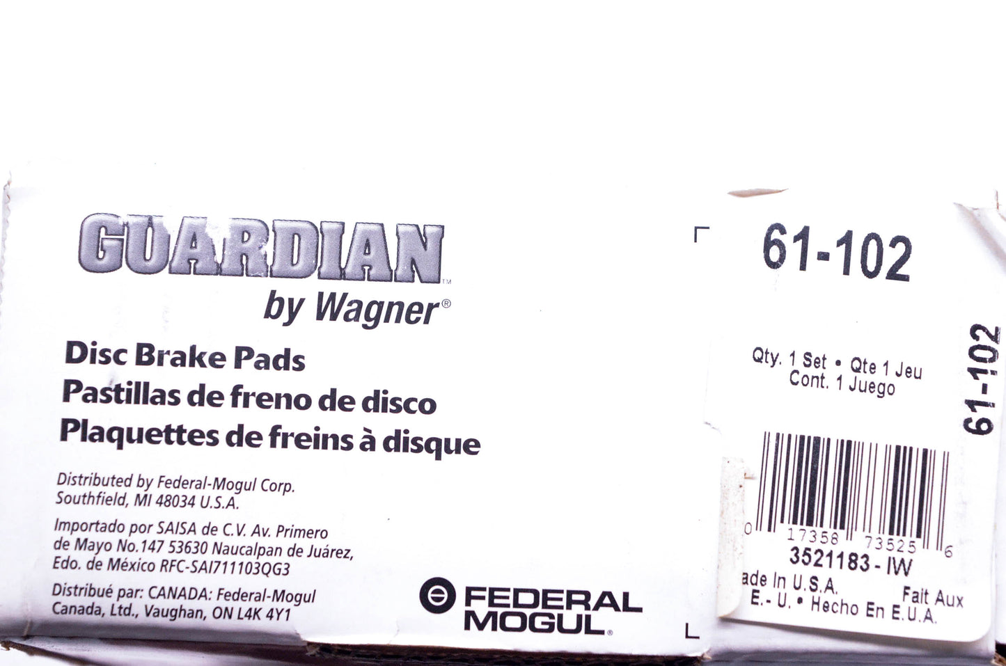 Wagner 61-102 Disc Brake Pad Kit NOS