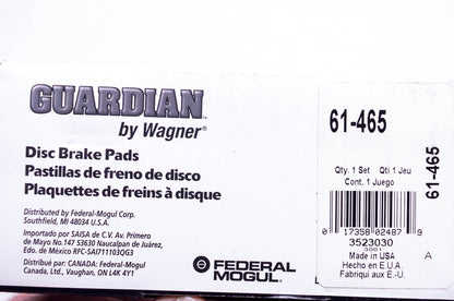 Wagner 61-465 Disc Brake Pad Kit NOS
