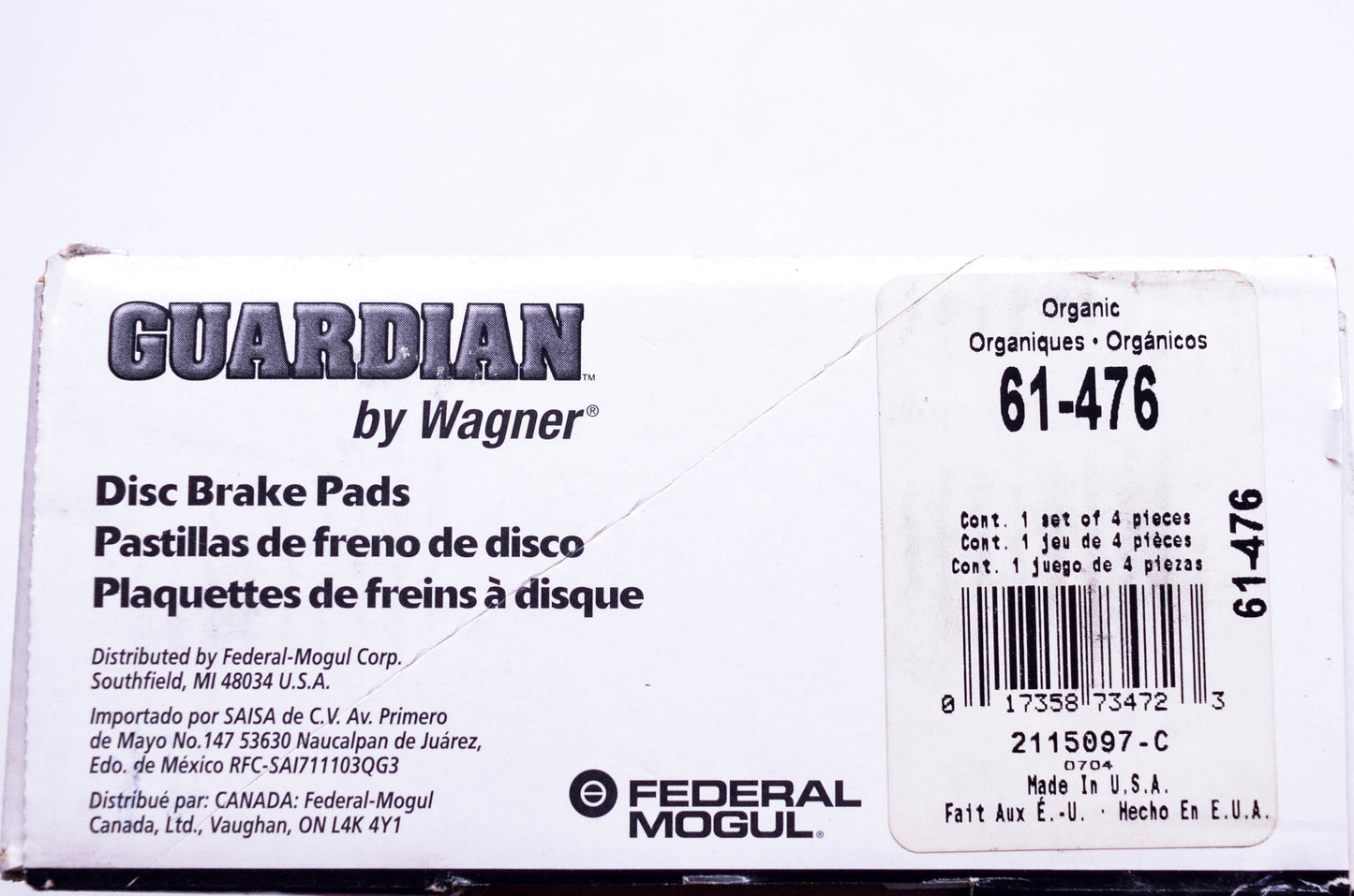 Wagner 61-476 Disc Brake Pad Kit NOS