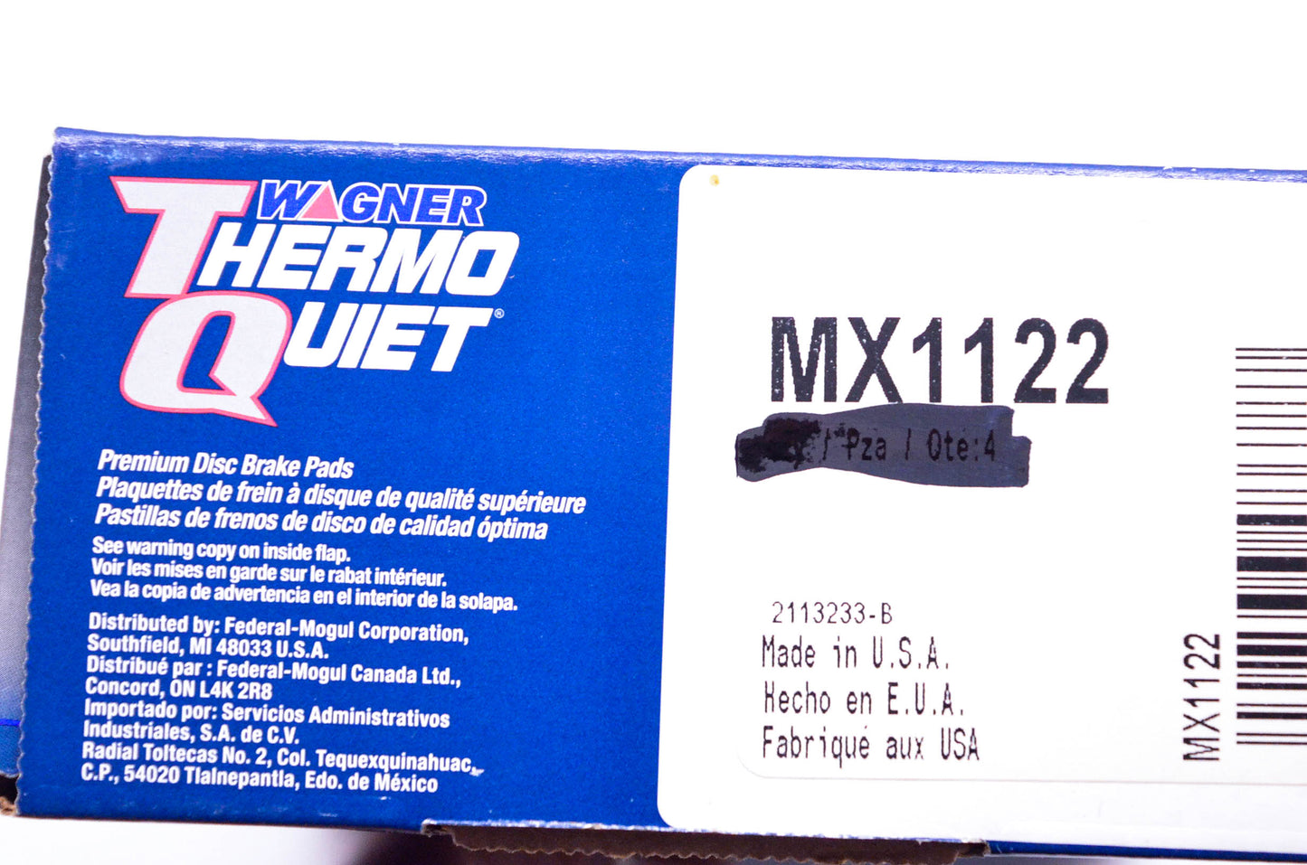 Wagner MX1122 Disc Brake Pad Kit NOS