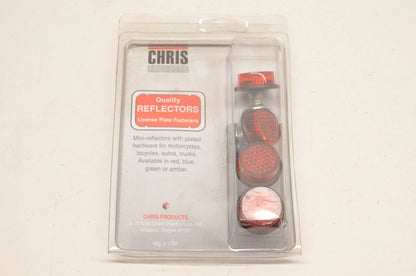 Chris Products CH4R, 60-1406 Red License Plate Reflector Kit NOS
