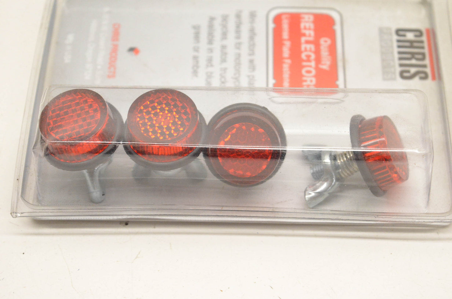 Chris Products CH4R, 60-1406 Red License Plate Reflector Kit NOS