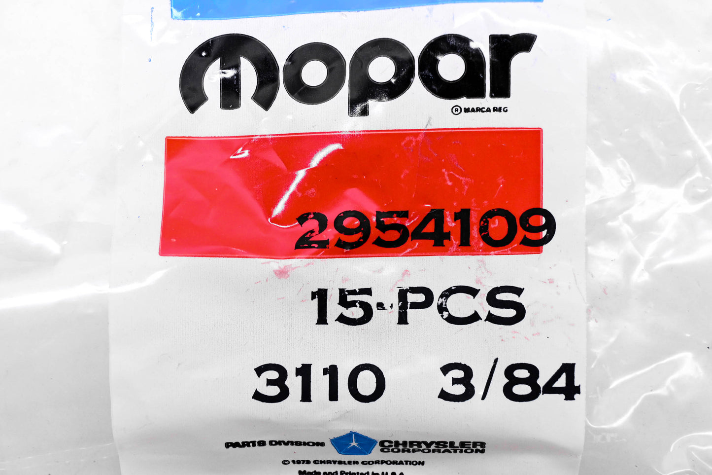 Mopar 2954109 Roller Pin Kit NOS