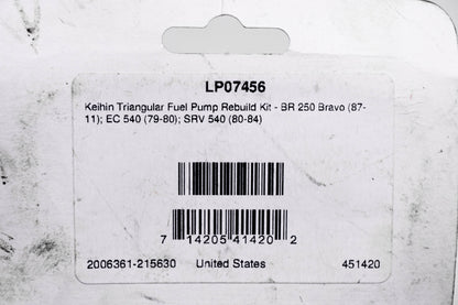 Vertex LP07456 Fuel Pump Rebuild Kit NOS