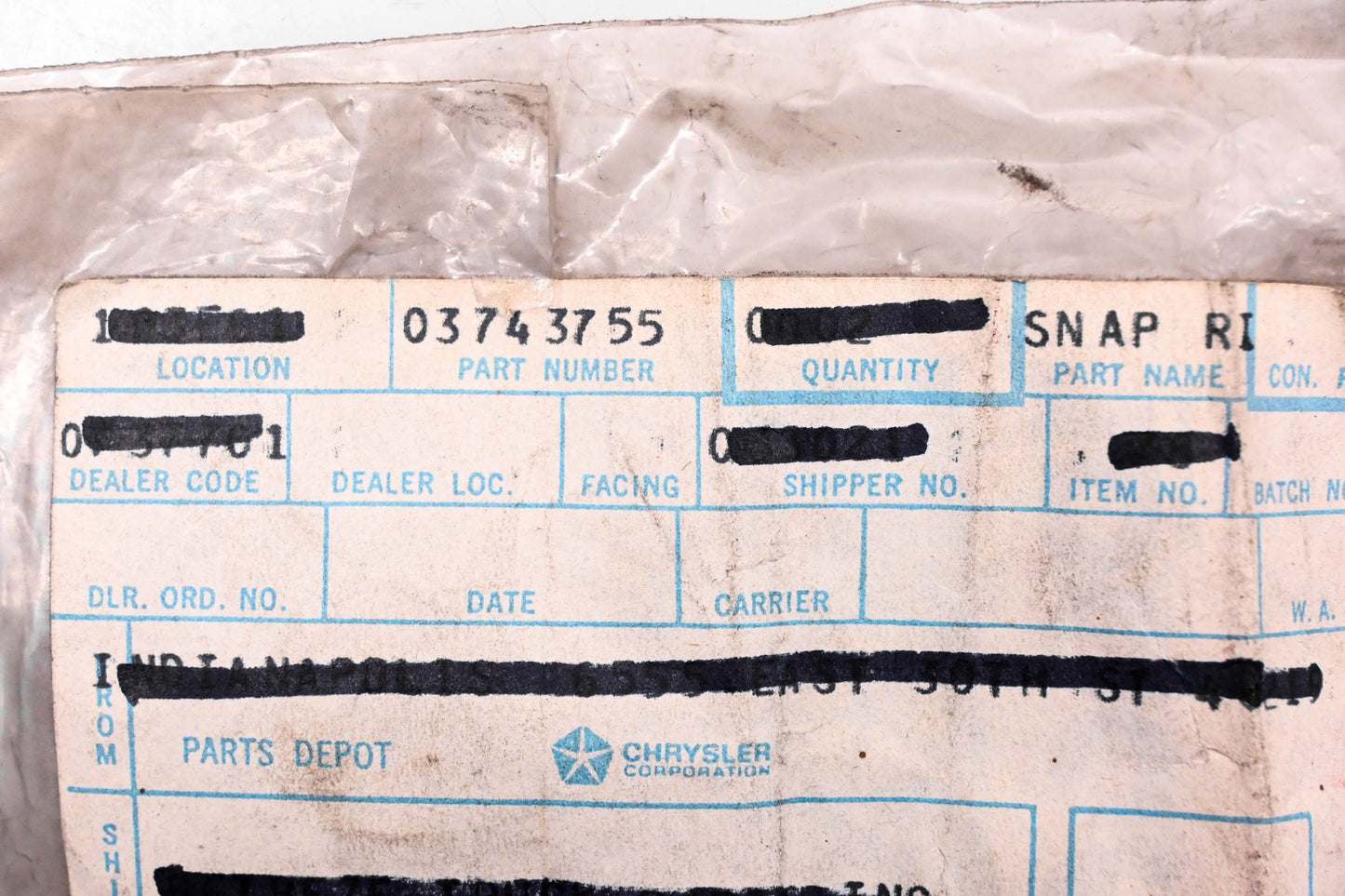Mopar 03743755 Snap Ring NOS