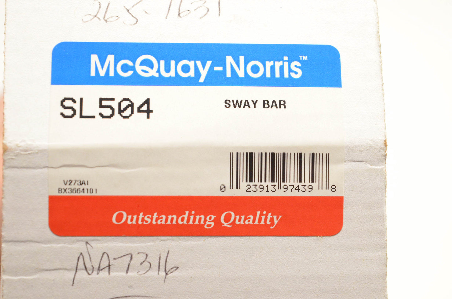 McQuay-Norris SL504, 265-1631, NA7316 Sway Bar Kit NOS