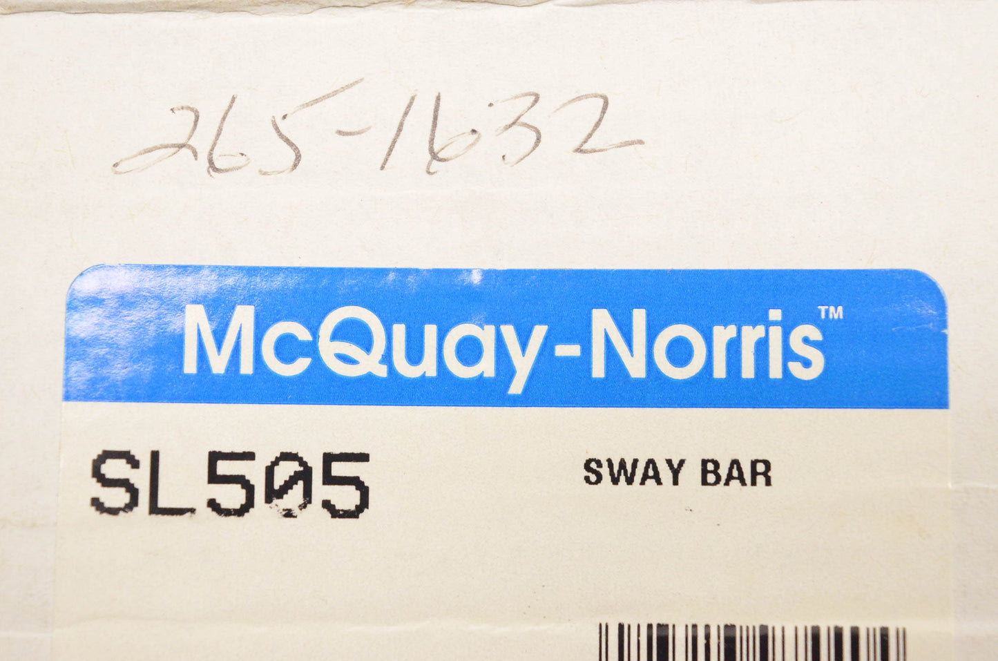 McQuay-Norris SL505, 265-1632, 2474-6963 Sway Bar Kit NOS
