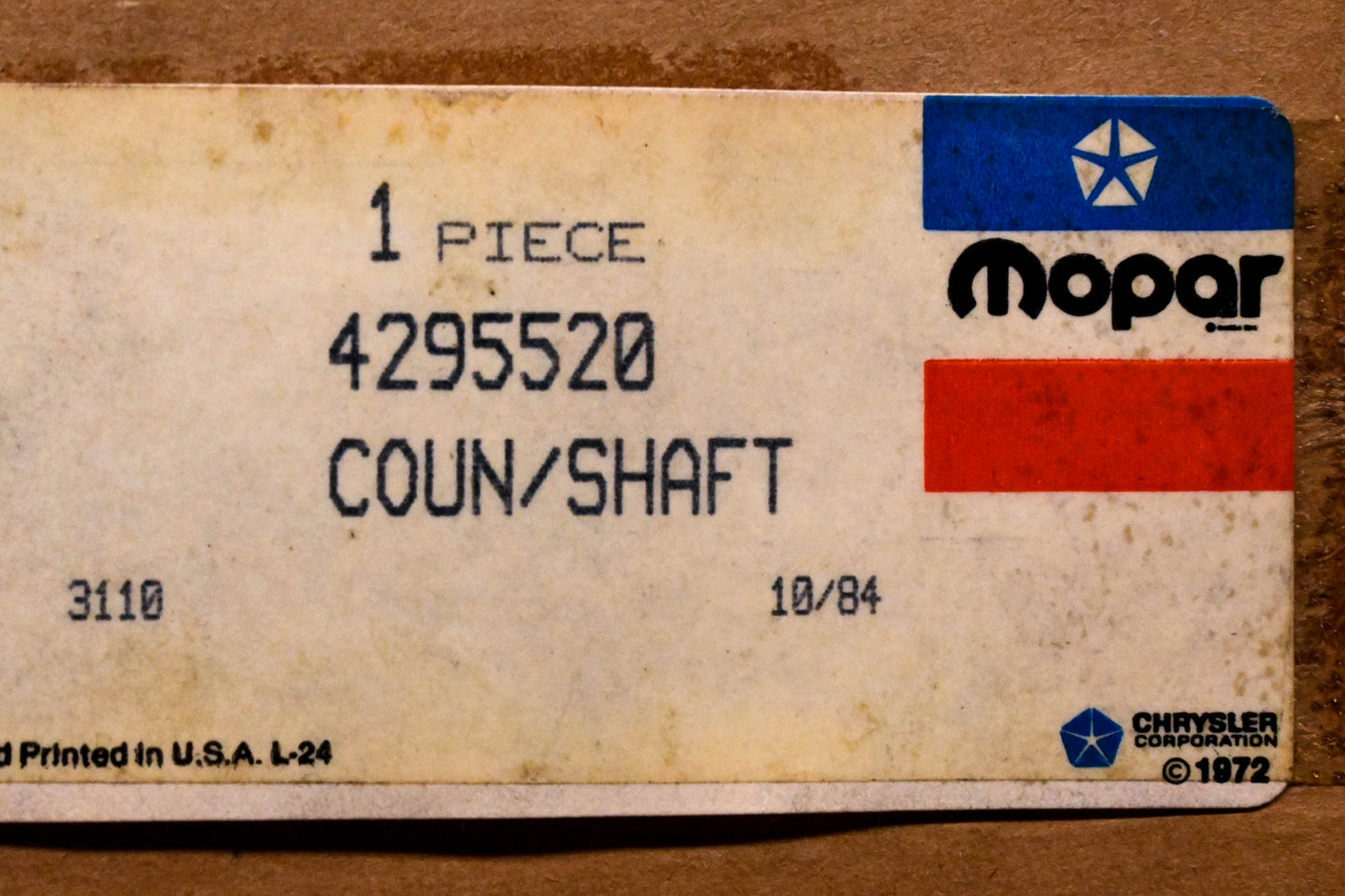 Mopar 4295520 Transmission Countershaft NOS