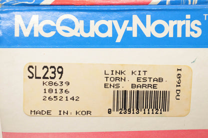 McQuay-Norris SL239, K8639, 2652142 Sway Bar Link Kit NOS