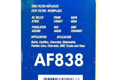 Hastings AF838 Air Filter NOS