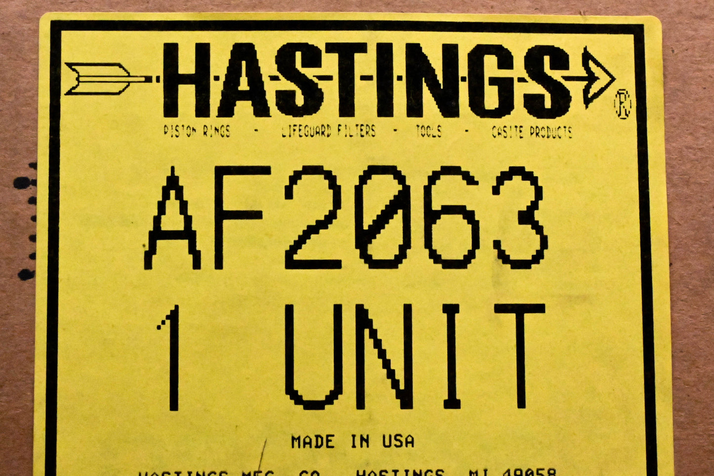 Hastings AF2063 Air Filter NOS