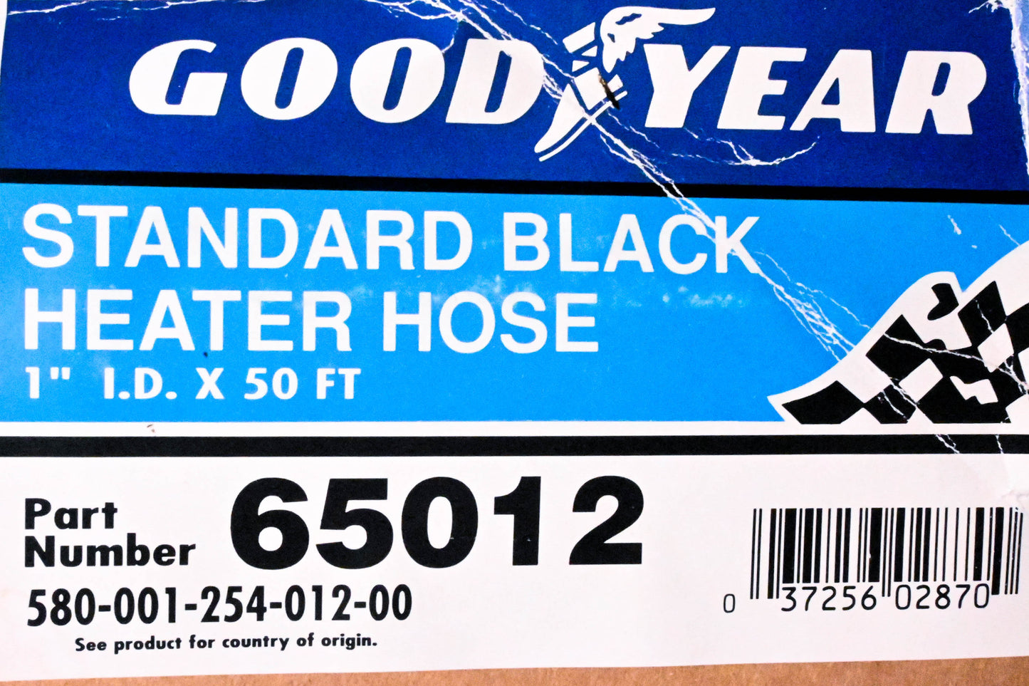 Goodyear 65012 50 Feet Standard 1" Black Heater Hose NOS