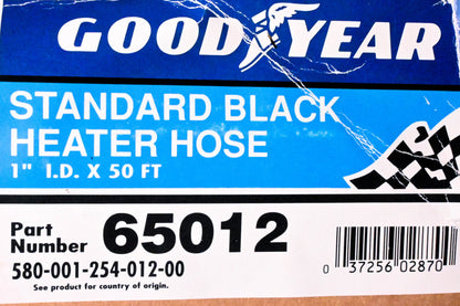 Goodyear 65012 50 Feet Standard 1" Black Heater Hose NOS