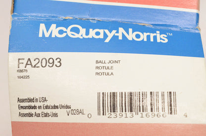 McQuay-Norris FA2093, K8678, 104225 Ball Joint Kit NOS
