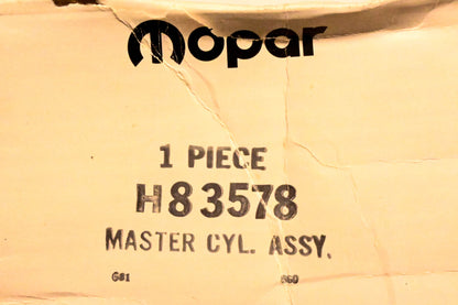 Mopar H83578, H-83578 Master Cylinder Assembly NOS