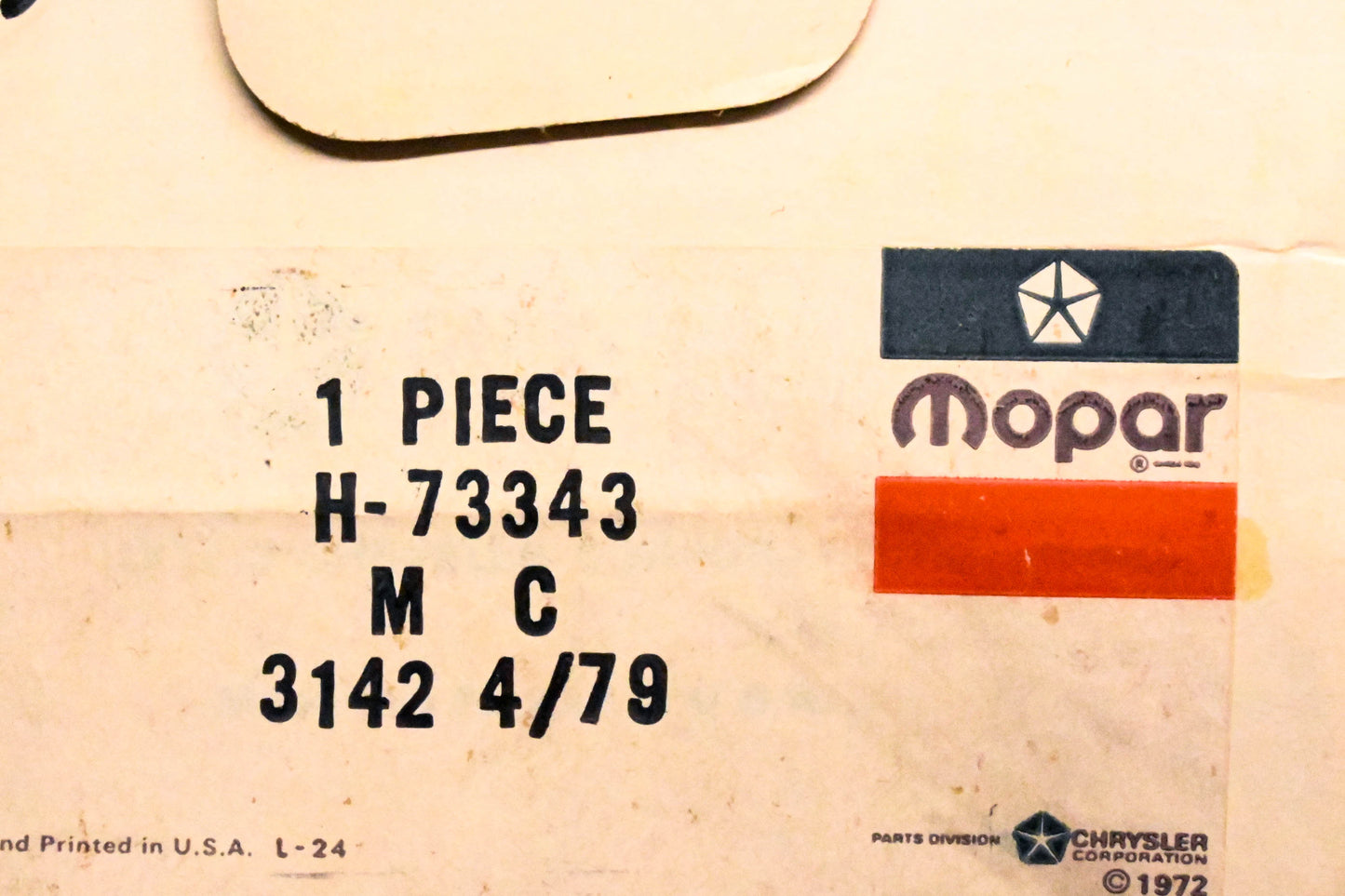 Mopar H73343, H-73343 Master Cylinder Assembly NOS