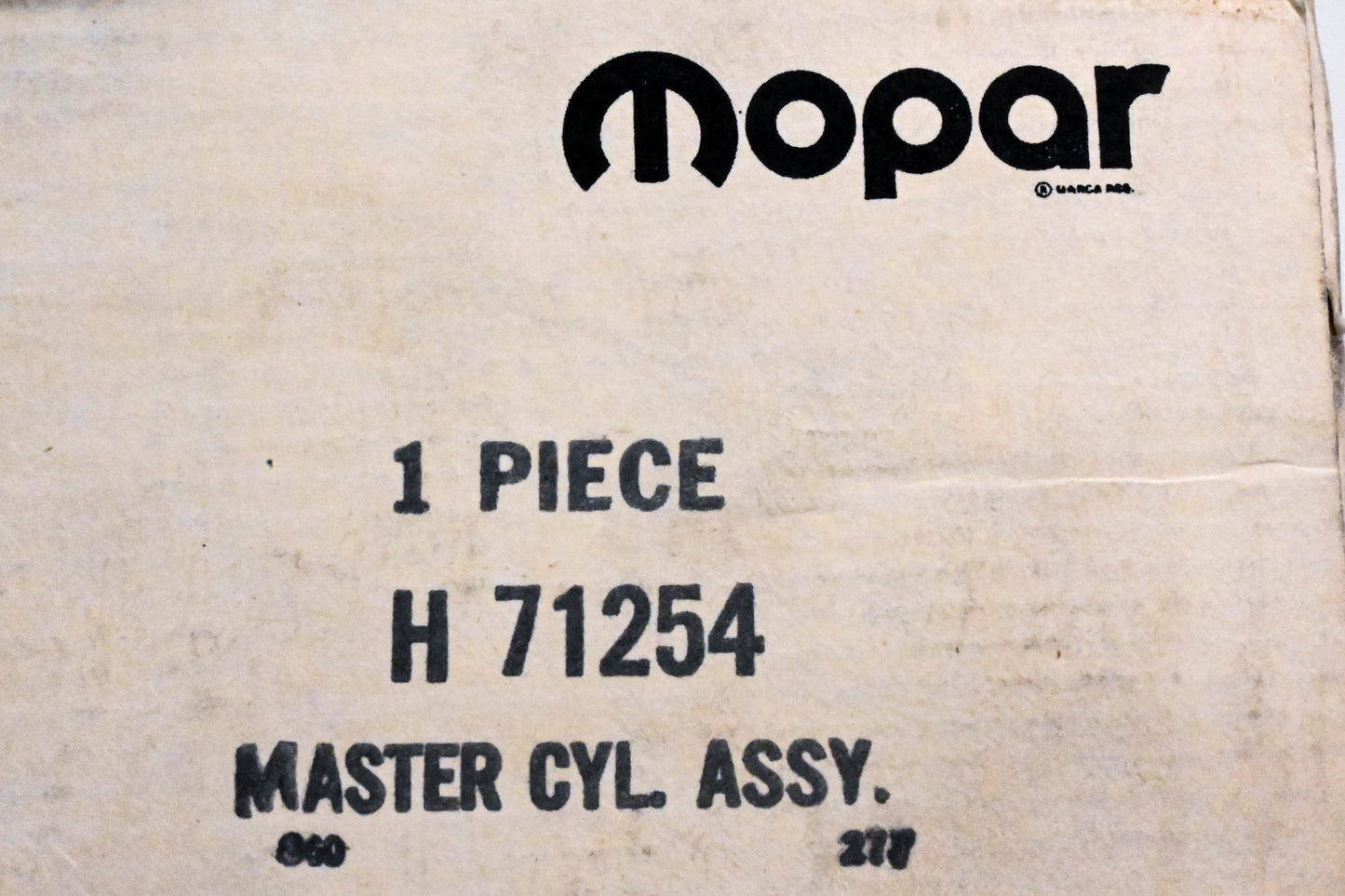 Mopar H71254, H-71254 Master Cylinder Assembly NOS