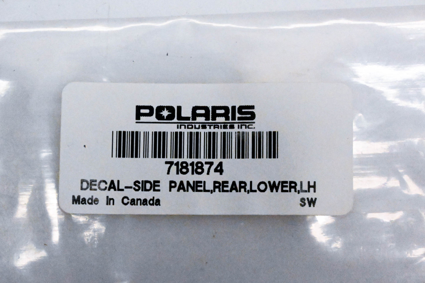 New OEM Polaris 7181874 Lower Left Rear Side Panel Decal NOS