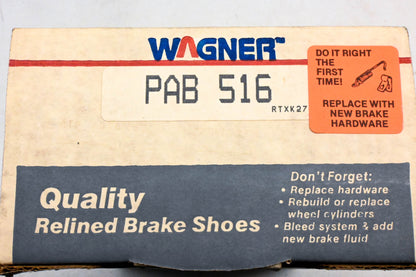 Wagner PAB516 Relined Brake Shoe Kit NOS