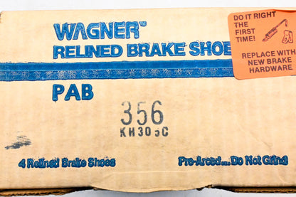 Wagner PAB356 Relined Brake Shoe Kit NOS