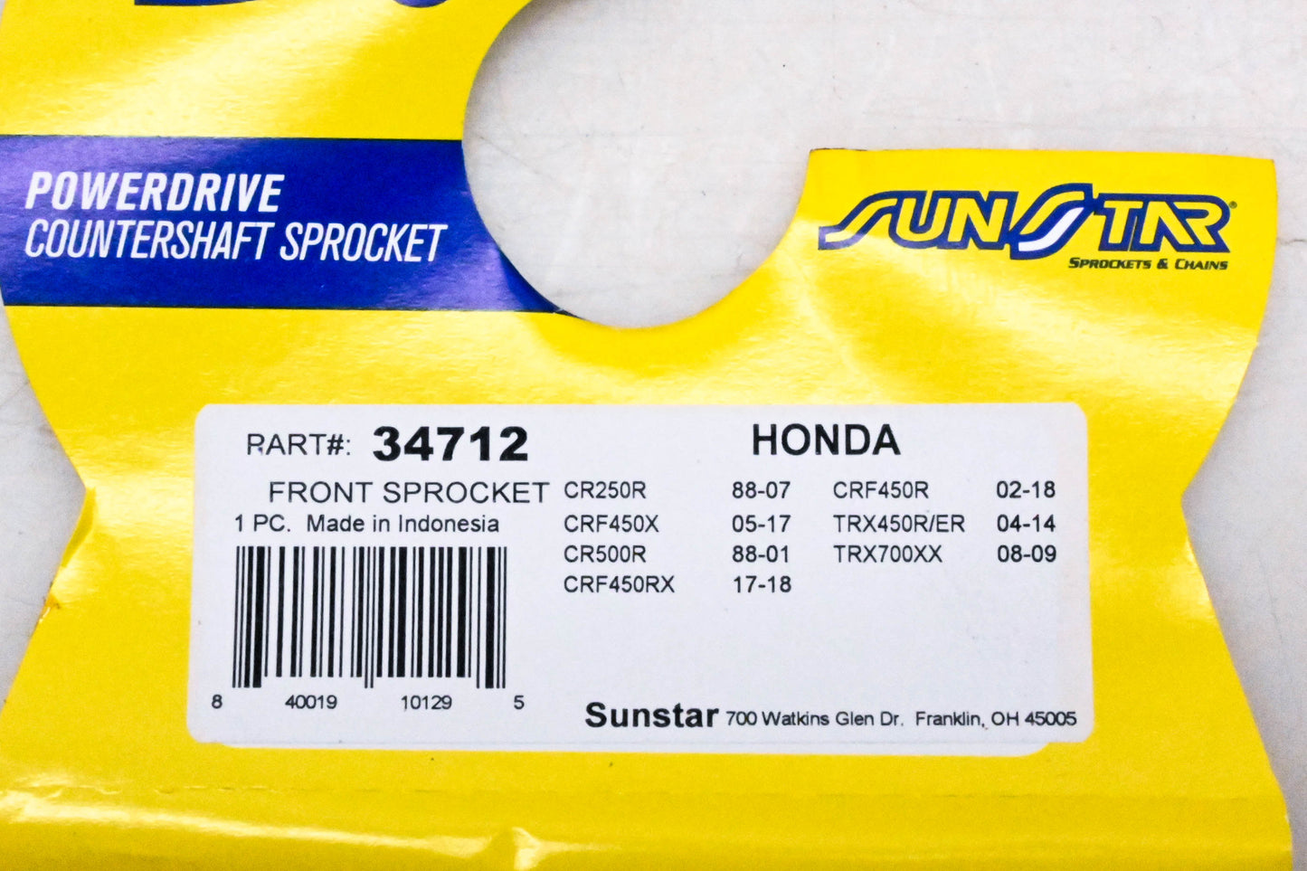 Sunstar 34712 Front Sprocket NOS