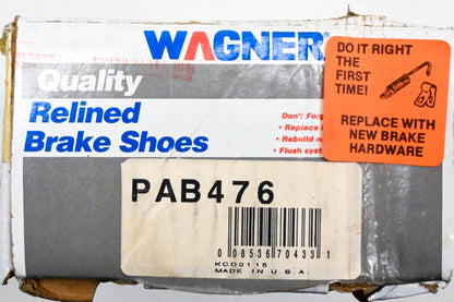 Wagner PAB476 Relined Brake Shoe Kit NOS