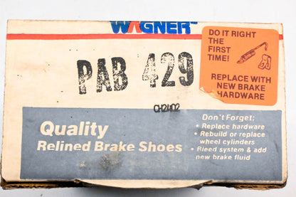 Wagner PAB429 Relined Brake Shoe Kit NOS
