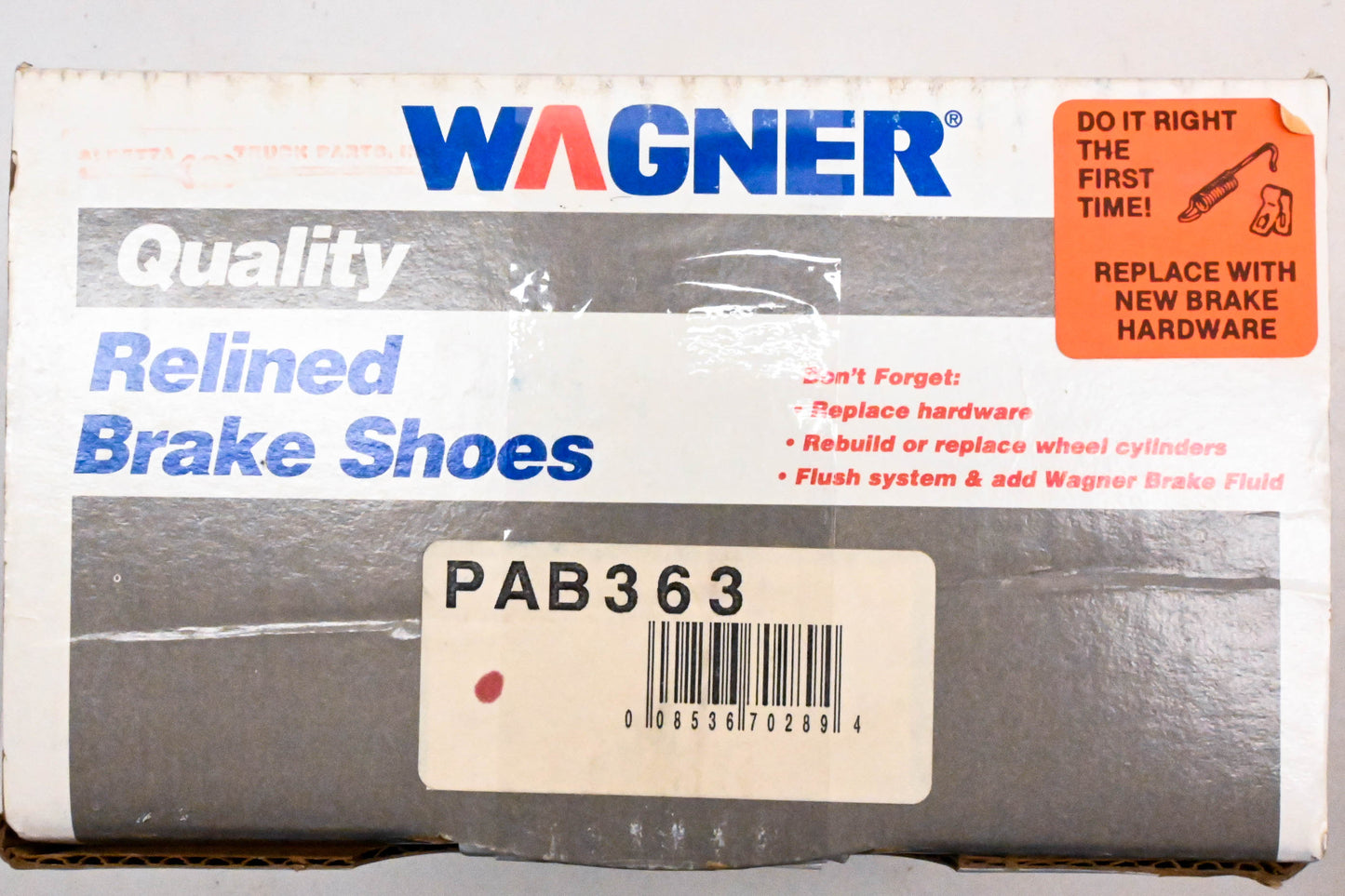 Wagner PAB363 Relined Brake Shoe Kit NOS