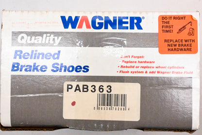 Wagner PAB363 Relined Brake Shoe Kit NOS