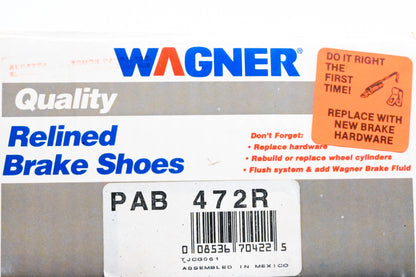 Wagner PAB472R Relined Brake Shoe Kit NOS